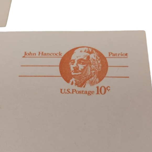 6 Vintage 1970s Pre-Paid Postage Hancock Samuel Adams Hanson Blank Postcards - Picture 5 of 6